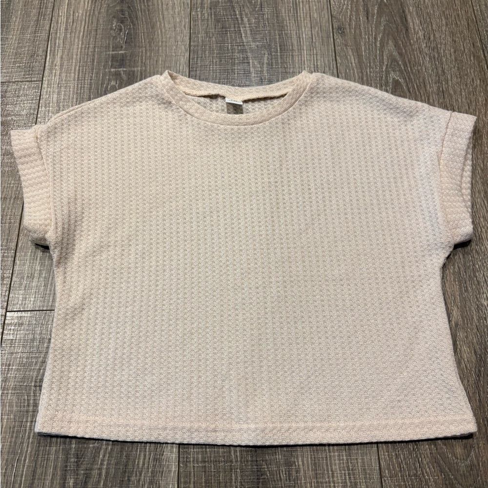 SHEIN Light Cream Short Sleeve Top